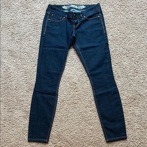 Express Jeans Dark Blue Jean Legging Zelda Slim Fit Ultra Low Rise Women 0 Short